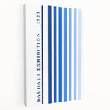 Bohemian Wall Art | Bauhaus Exhibition 1923 Boho Canvas | Blue Stripes