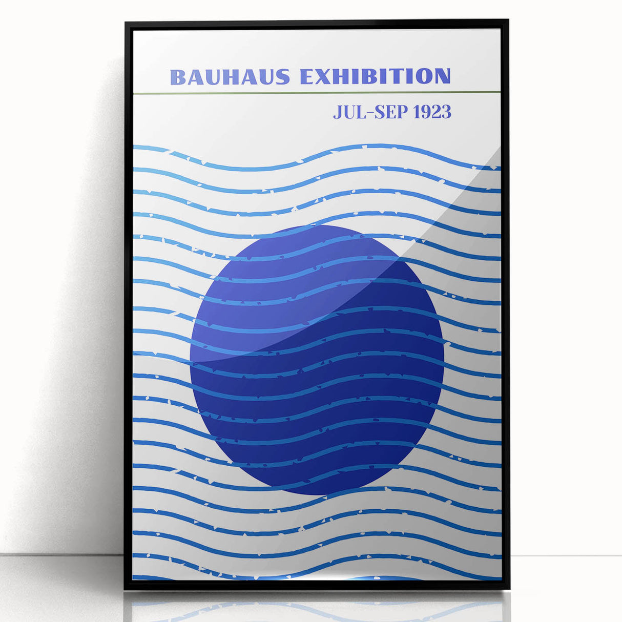 Bohemian Wall Art | Bauhaus Exhibition 1923 Boho Canvas | Blue Circle