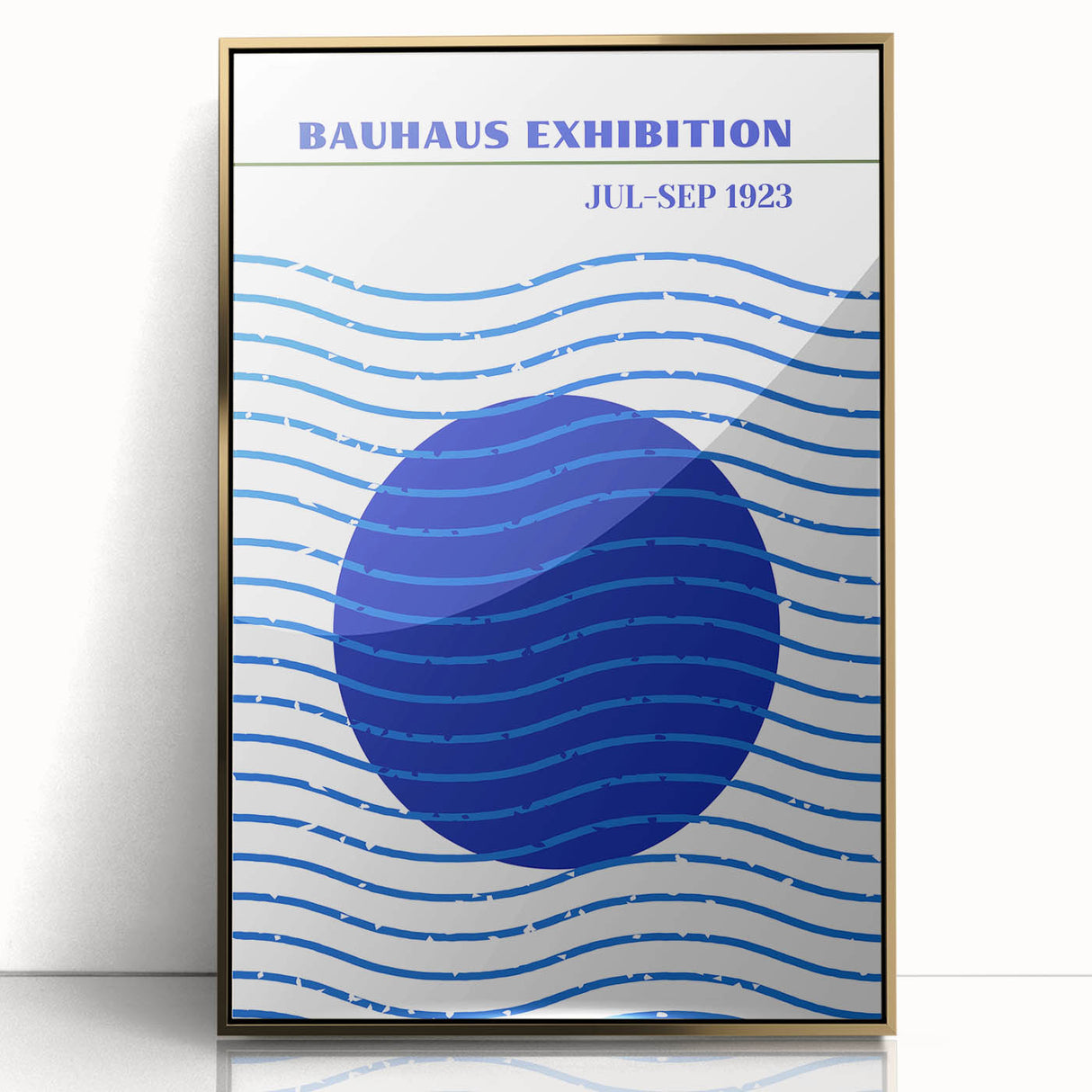 Bohemian Wall Art | Bauhaus Exhibition 1923 Boho Canvas | Blue Circle