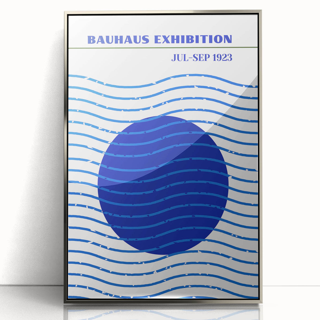 Bohemian Wall Art | Bauhaus Exhibition 1923 Boho Canvas | Blue Circle
