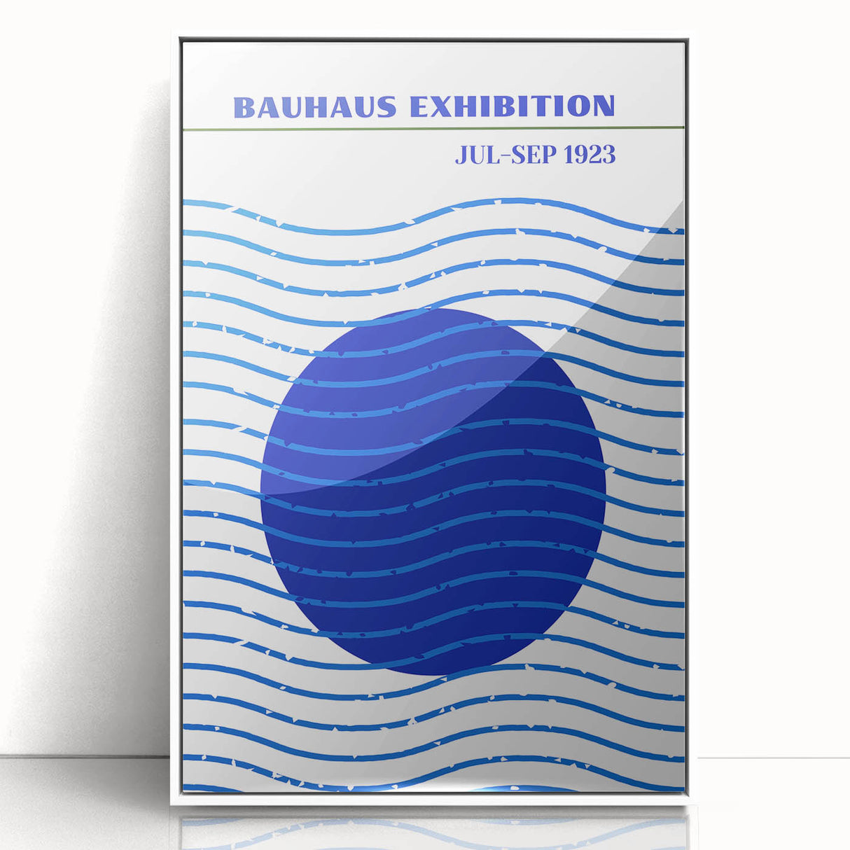 Bohemian Wall Art | Bauhaus Exhibition 1923 Boho Canvas | Blue Circle