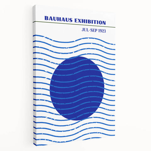 Bohemian Wall Art | Bauhaus Exhibition 1923 Boho Canvas | Blue Circle