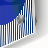 Bohemian Wall Art | Bauhaus Ausstellung 1923 Boho Canvas | Blue Stripes