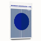 Bohemian Wall Art | Bauhaus Ausstellung 1923 Boho Canvas | Blue Stripes