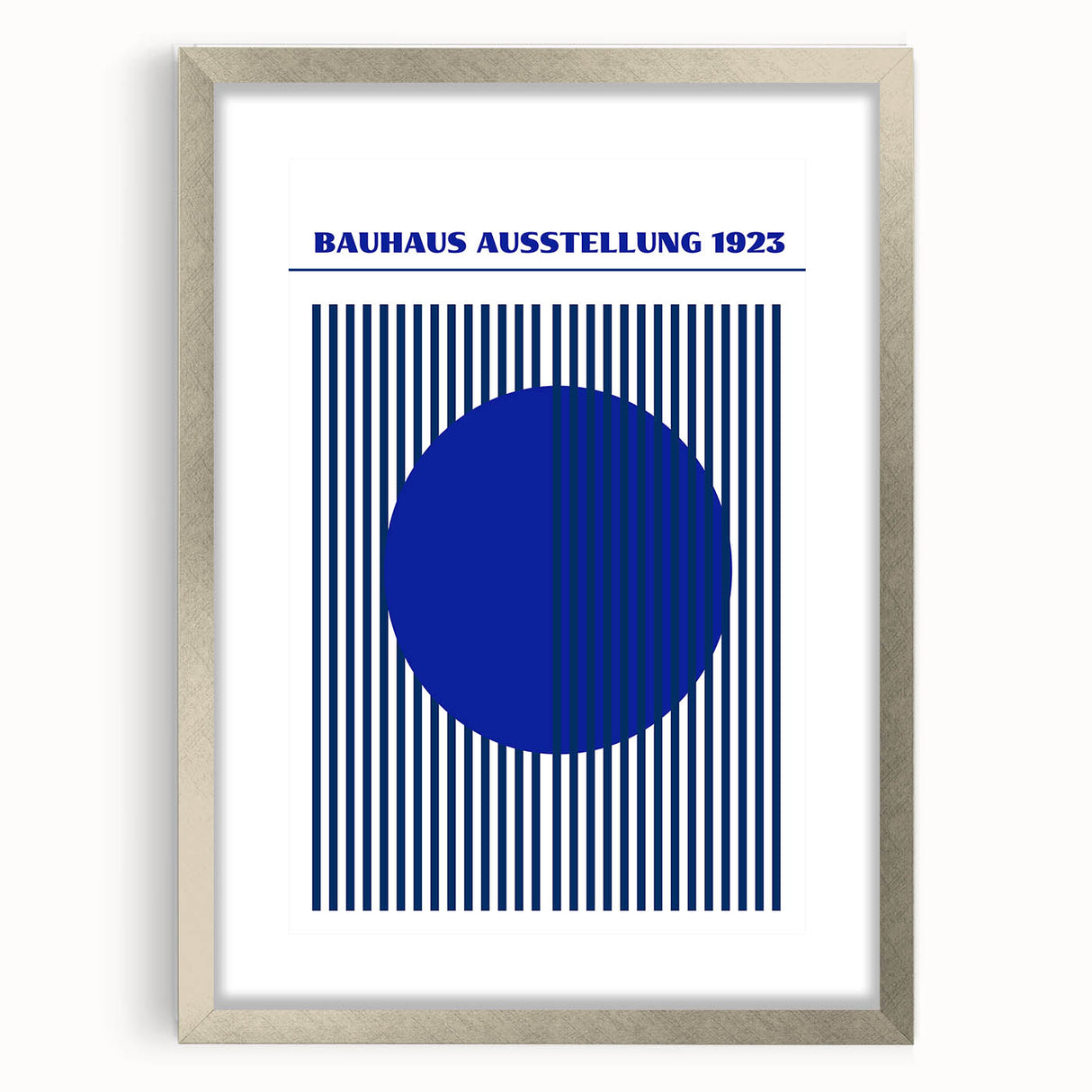 Bohemian Wall Art | Bauhaus Ausstellung 1923 Boho Canvas | Blue Stripes