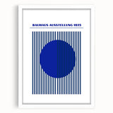 Bohemian Wall Art | Bauhaus Ausstellung 1923 Boho Canvas | Blue Stripes