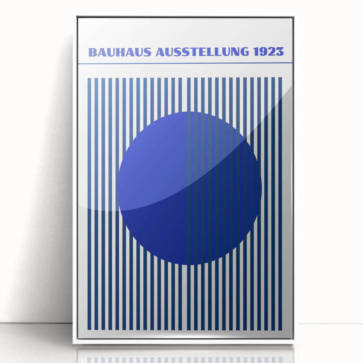 Bohemian Wall Art | Bauhaus Ausstellung 1923 Boho Canvas | Blue Stripes