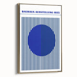Bohemian Wall Art | Bauhaus Ausstellung 1923 Boho Canvas | Blue Stripes