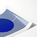 Bohemian Wall Art | Bauhaus Ausstellung 1923 Boho Canvas | Blue Stripes