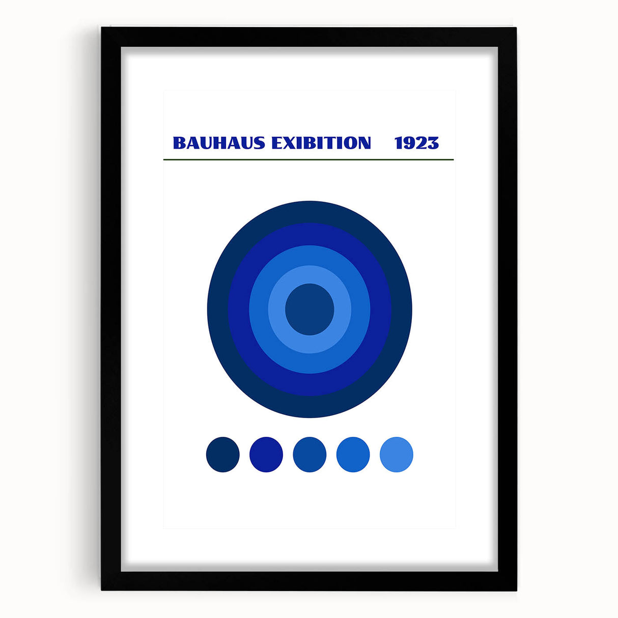 Bohemian Wall Art | Bauhaus Exhibition 1923 Boho Canvas | Blue Circles