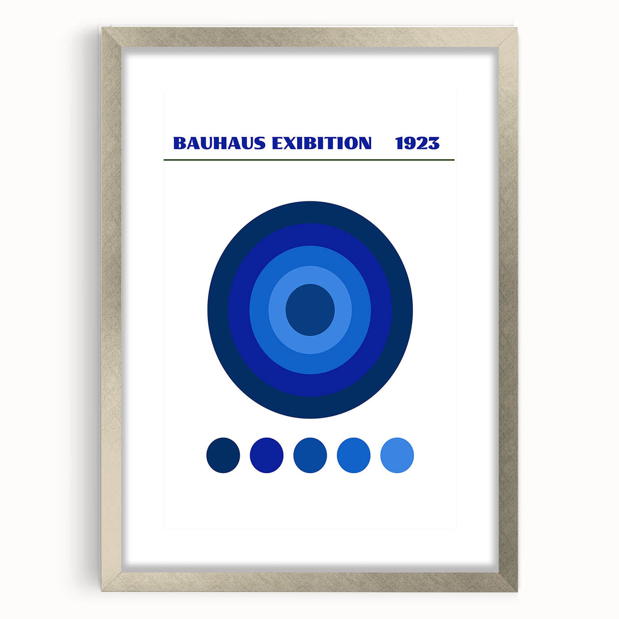 Bohemian Wall Art | Bauhaus Exhibition 1923 Boho Canvas | Blue Circles
