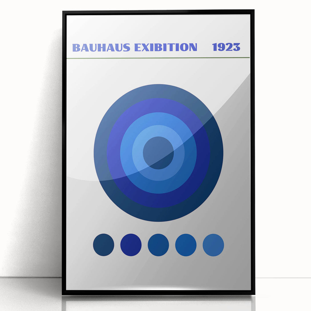 Bohemian Wall Art | Bauhaus Exhibition 1923 Boho Canvas | Blue Circles
