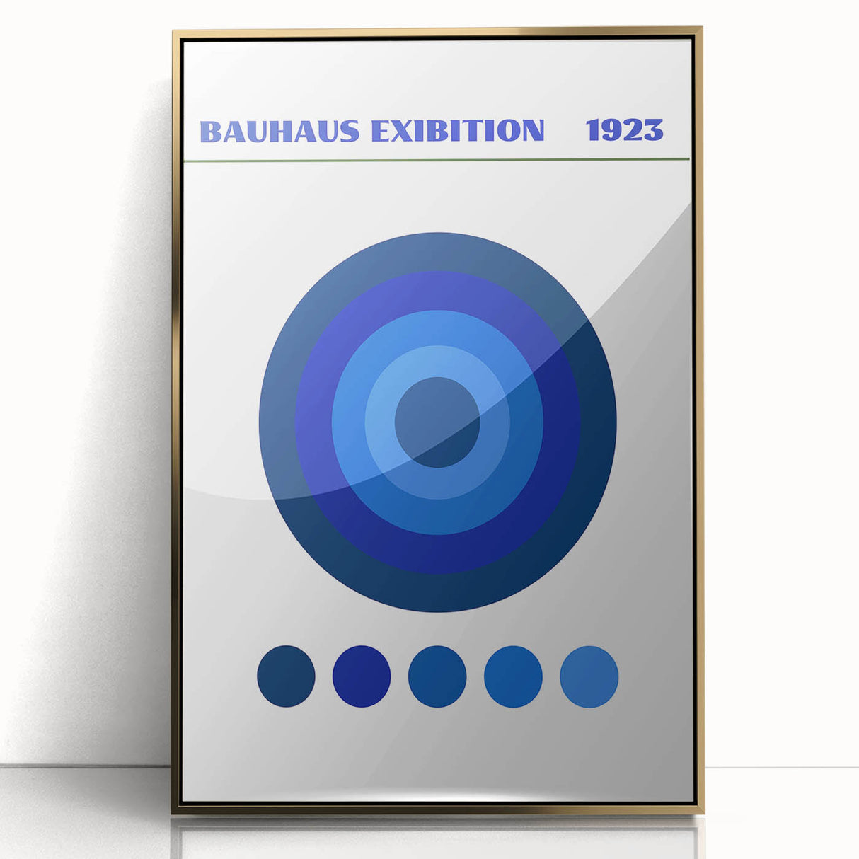 Bohemian Wall Art | Bauhaus Exhibition 1923 Boho Canvas | Blue Circles
