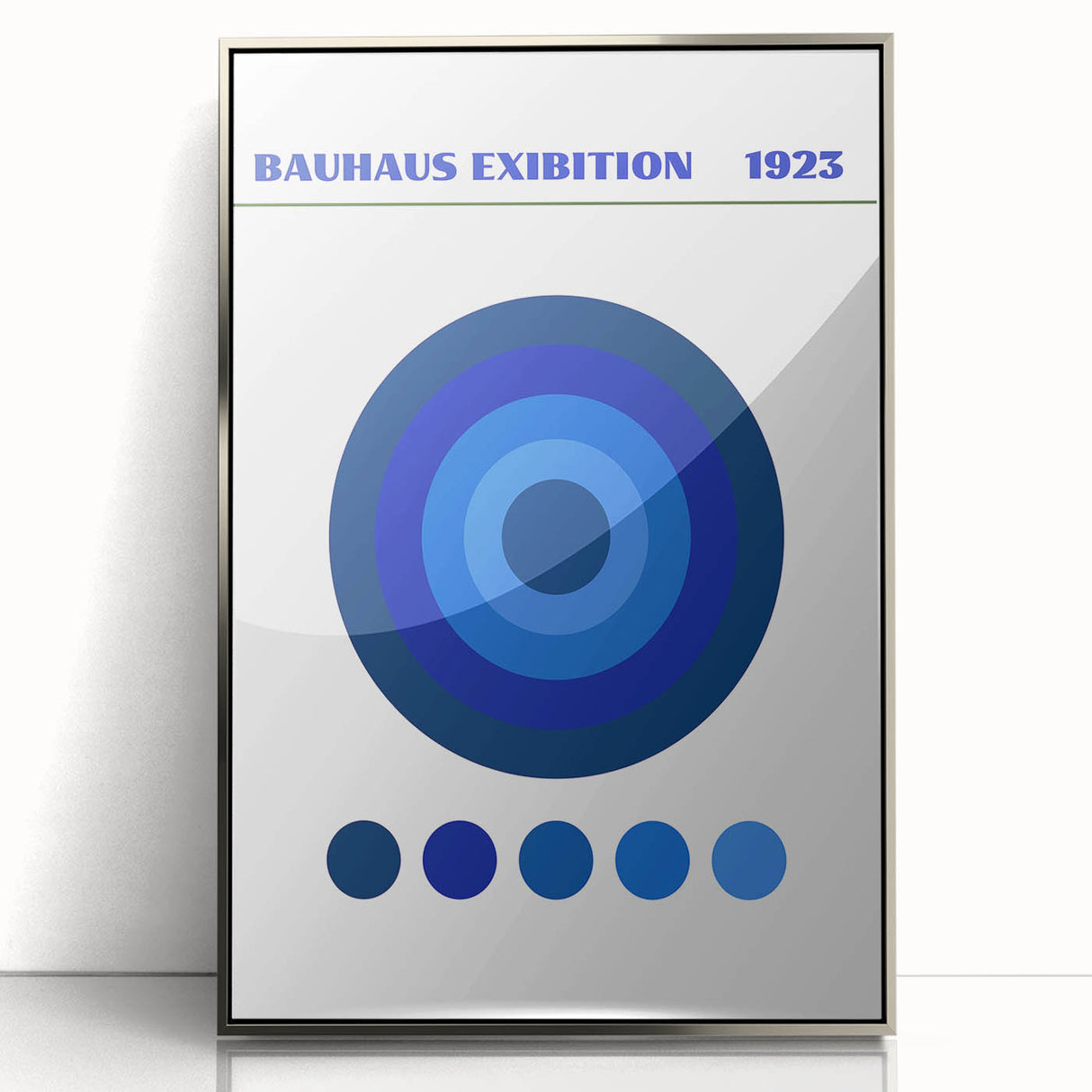 Bohemian Wall Art | Bauhaus Exhibition 1923 Boho Canvas | Blue Circles