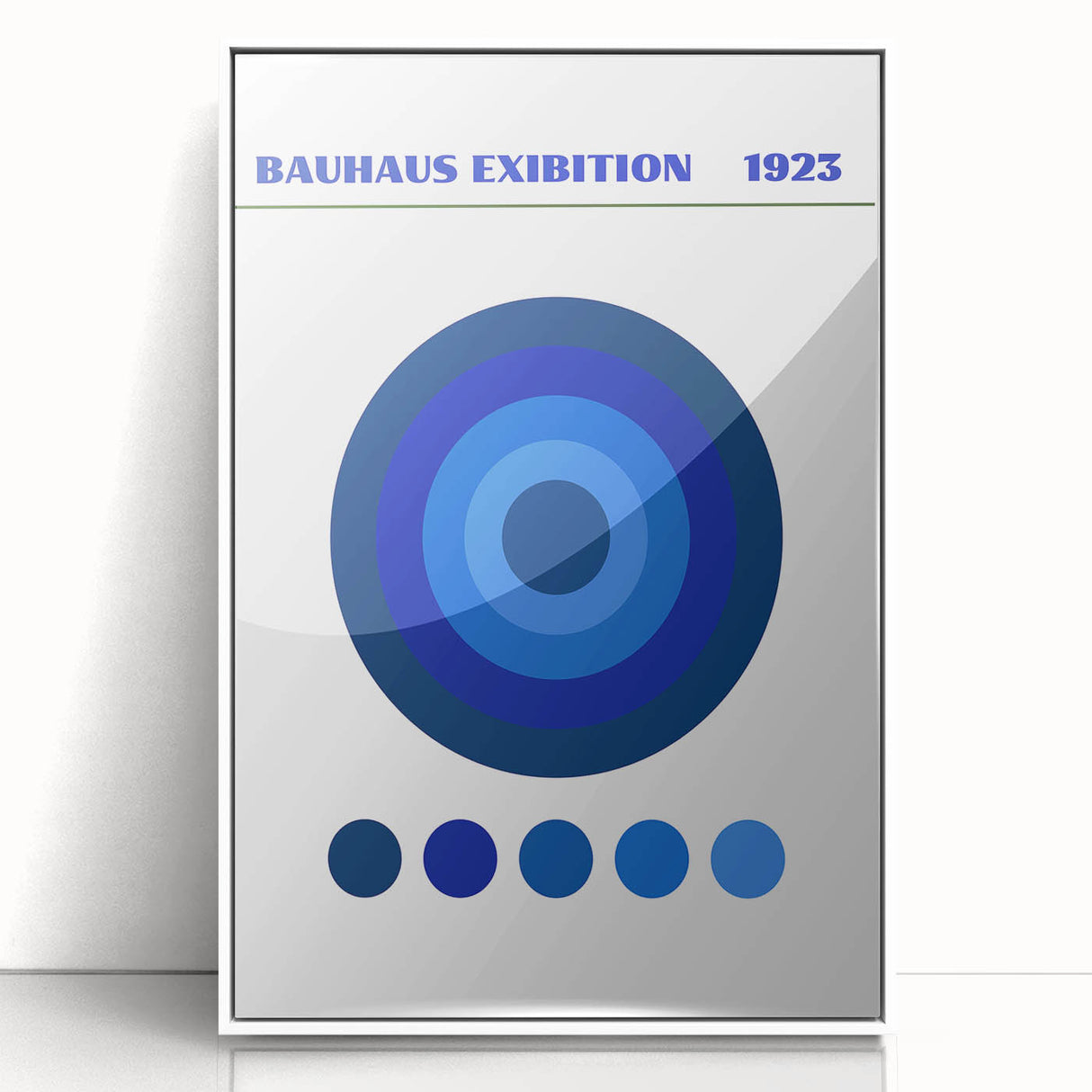 Bohemian Wall Art | Bauhaus Exhibition 1923 Boho Canvas | Blue Circles