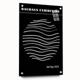 Bohemian Wall Art | Black & White Bauhaus Wavy Lines Canvas | Eclectic Print