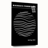 Bohemian Wall Art | Black & White Bauhaus Wavy Lines Canvas | Eclectic Print