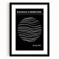 Bohemian Wall Art | Black & White Bauhaus Wavy Lines Canvas | Eclectic Print