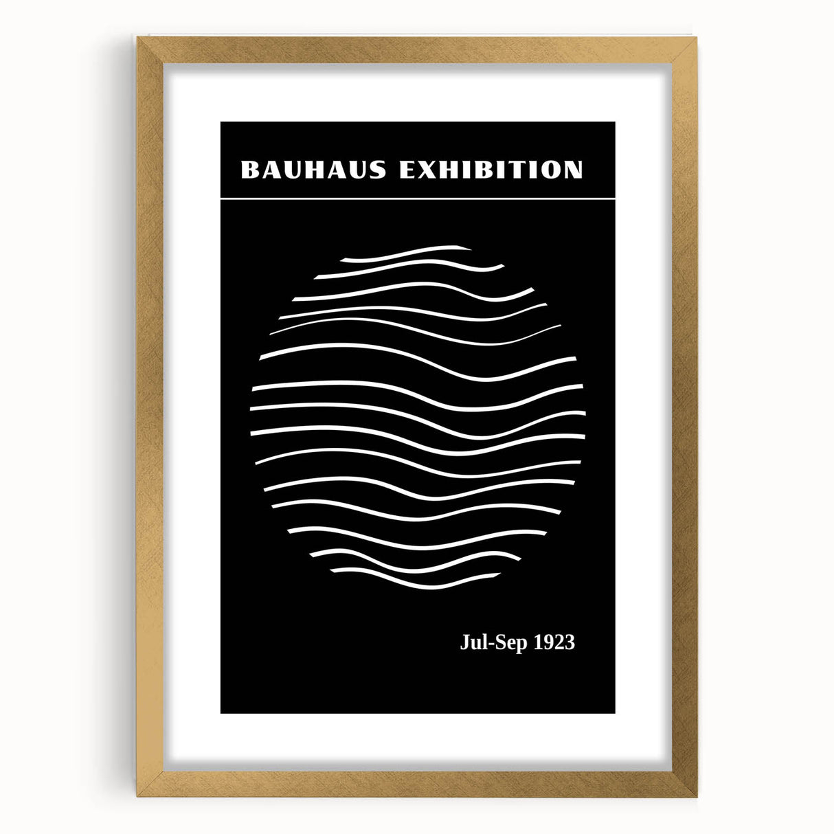 Bohemian Wall Art | Black & White Bauhaus Wavy Lines Canvas | Eclectic Print