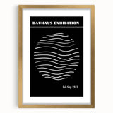 Bohemian Wall Art | Black & White Bauhaus Wavy Lines Canvas | Eclectic Print