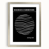 Bohemian Wall Art | Black & White Bauhaus Wavy Lines Canvas | Eclectic Print