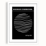 Bohemian Wall Art | Black & White Bauhaus Wavy Lines Canvas | Eclectic Print