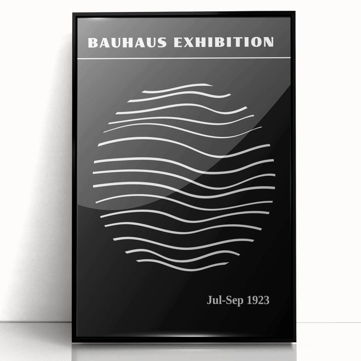 Bohemian Wall Art | Black & White Bauhaus Wavy Lines Canvas | Eclectic Print