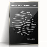 Bohemian Wall Art | Black & White Bauhaus Wavy Lines Canvas | Eclectic Print
