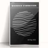 Bohemian Wall Art | Black & White Bauhaus Wavy Lines Canvas | Eclectic Print