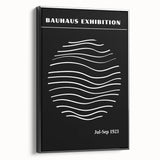 Bohemian Wall Art | Black & White Bauhaus Wavy Lines Canvas | Eclectic Print