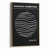 Bohemian Wall Art | Black & White Bauhaus Wavy Lines Canvas | Eclectic Print