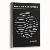 Bohemian Wall Art | Black & White Bauhaus Wavy Lines Canvas | Eclectic Print