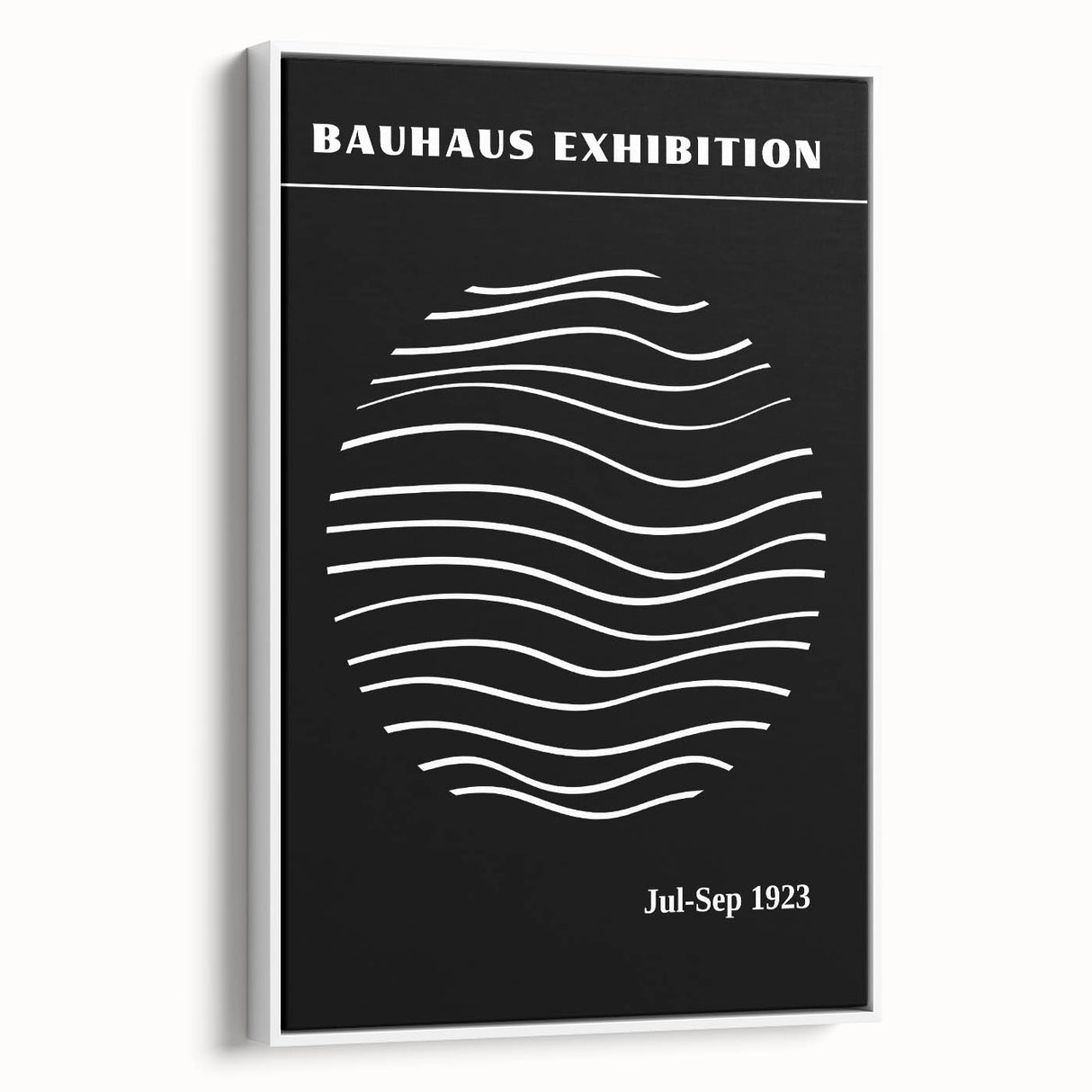 Bohemian Wall Art | Black & White Bauhaus Wavy Lines Canvas | Eclectic Print