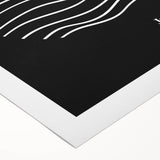 Bohemian Wall Art | Black & White Bauhaus Wavy Lines Canvas | Eclectic Print