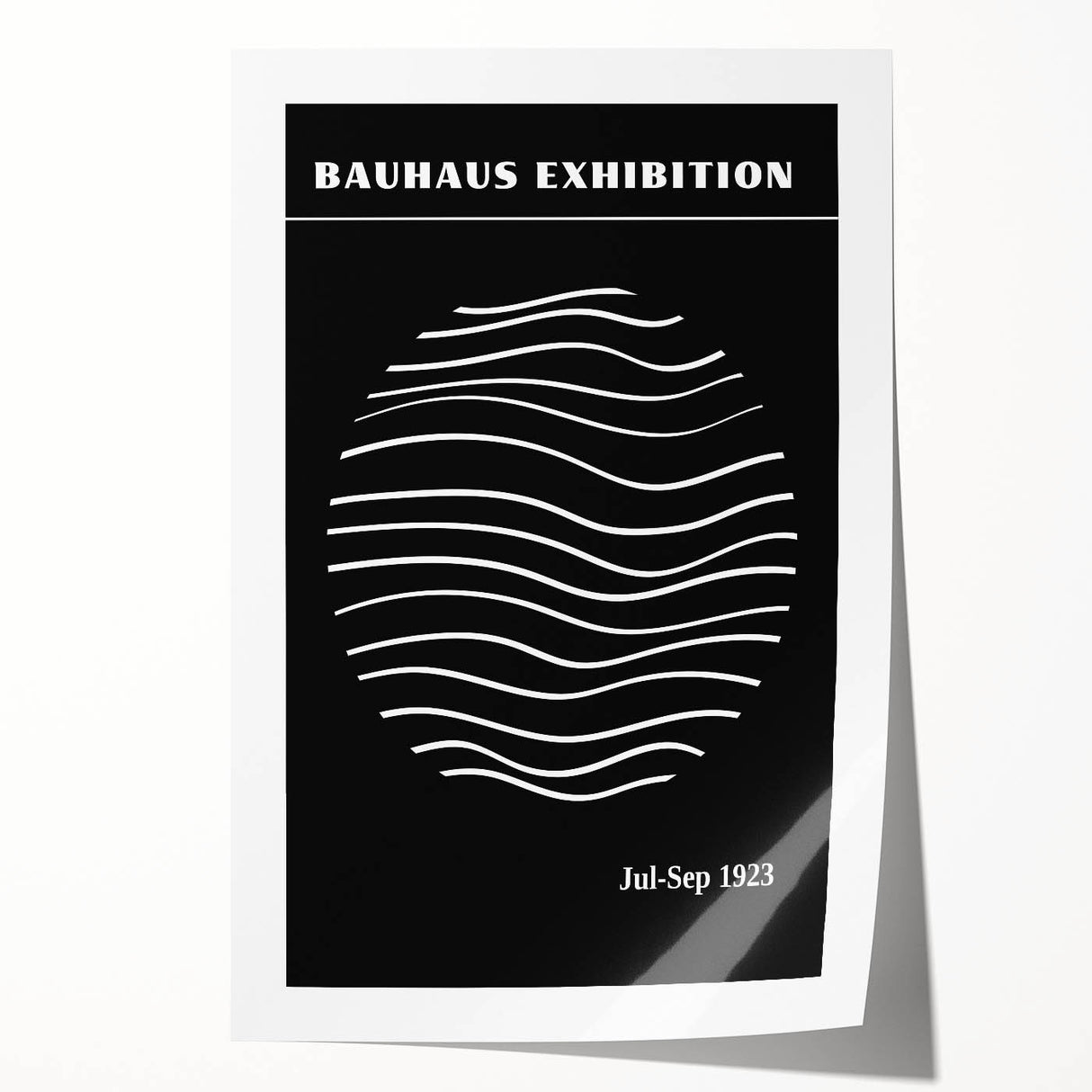 Bohemian Wall Art | Black & White Bauhaus Wavy Lines Canvas | Eclectic Print