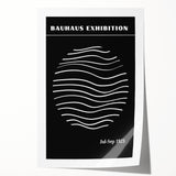 Bohemian Wall Art | Black & White Bauhaus Wavy Lines Canvas | Eclectic Print