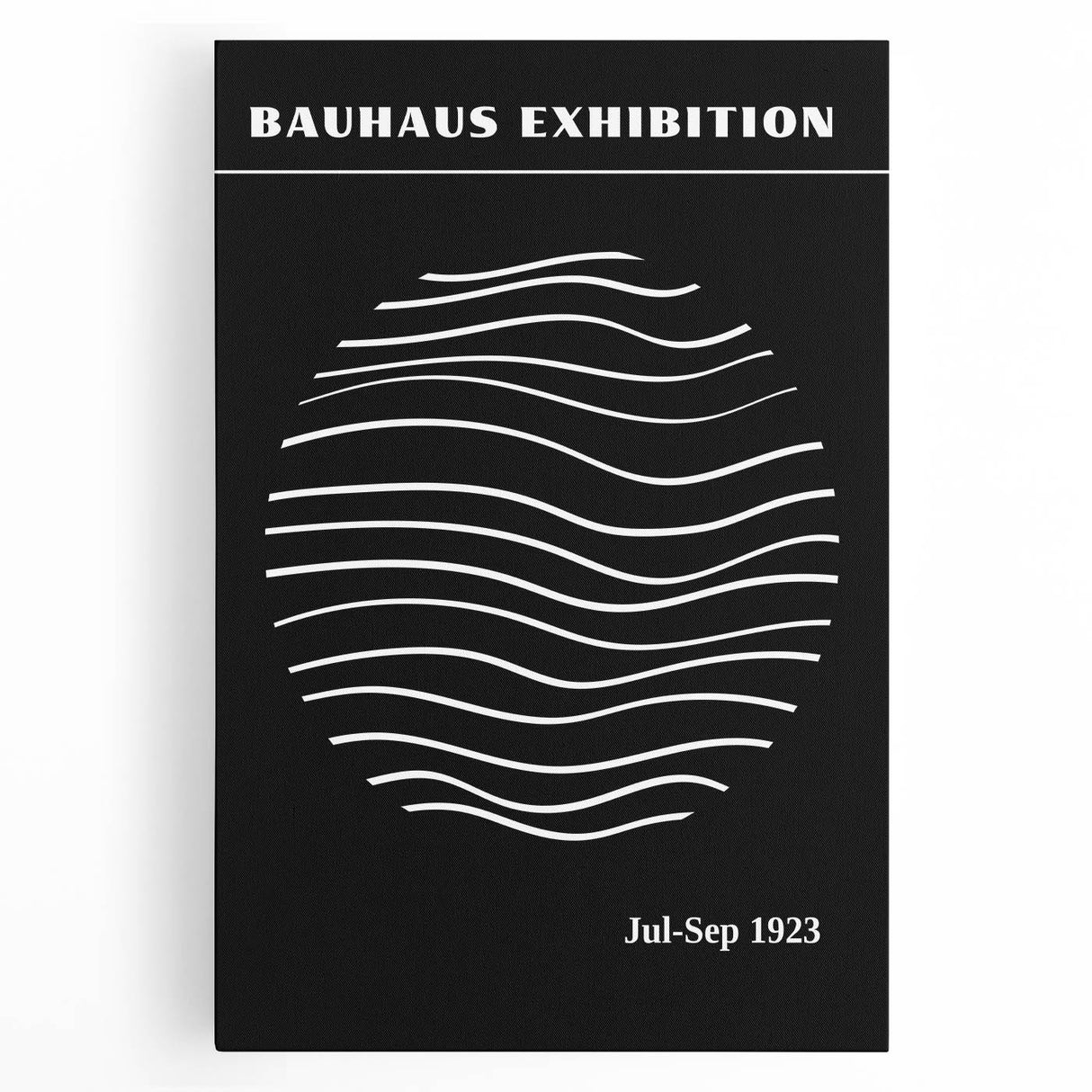 Bohemian Wall Art | Black & White Bauhaus Wavy Lines Canvas | Eclectic Print