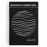 Bohemian Wall Art | Black & White Bauhaus Wavy Lines Canvas | Eclectic Print