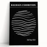 Bohemian Wall Art | Black & White Bauhaus Wavy Lines Canvas | Eclectic Print