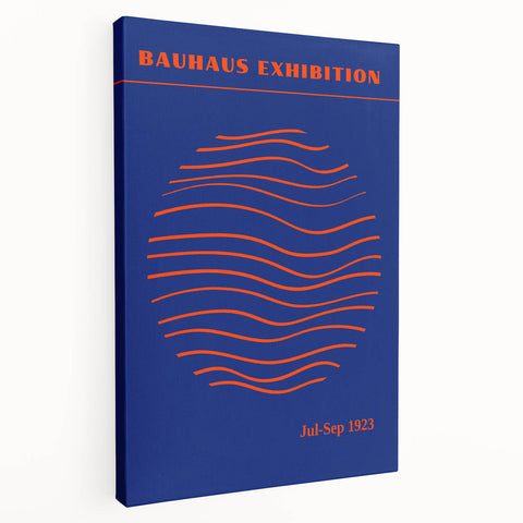 Bohemian Wall Art | Bauhaus Exhibition 1923 Boho Canvas | Wave Circle Art