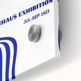 Bohemian Wall Art | Bauhaus Exhibition 1923 Boho Canvas | Blue Wavy Lines