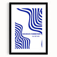 Bohemian Wall Art | Bauhaus Exhibition 1923 Boho Canvas | Blue Wavy Lines