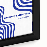 Bohemian Wall Art | Bauhaus Exhibition 1923 Boho Canvas | Blue Wavy Lines