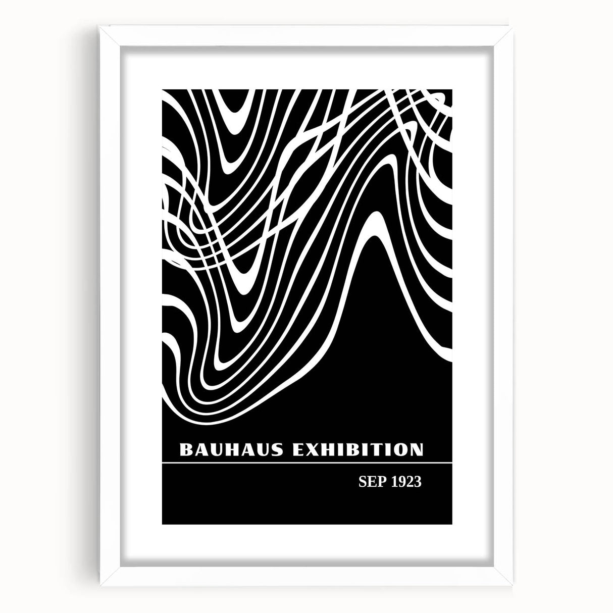 Bohemian Wall Art | Abstract Bauhaus Flowing Lines Canvas | Eclectic Print