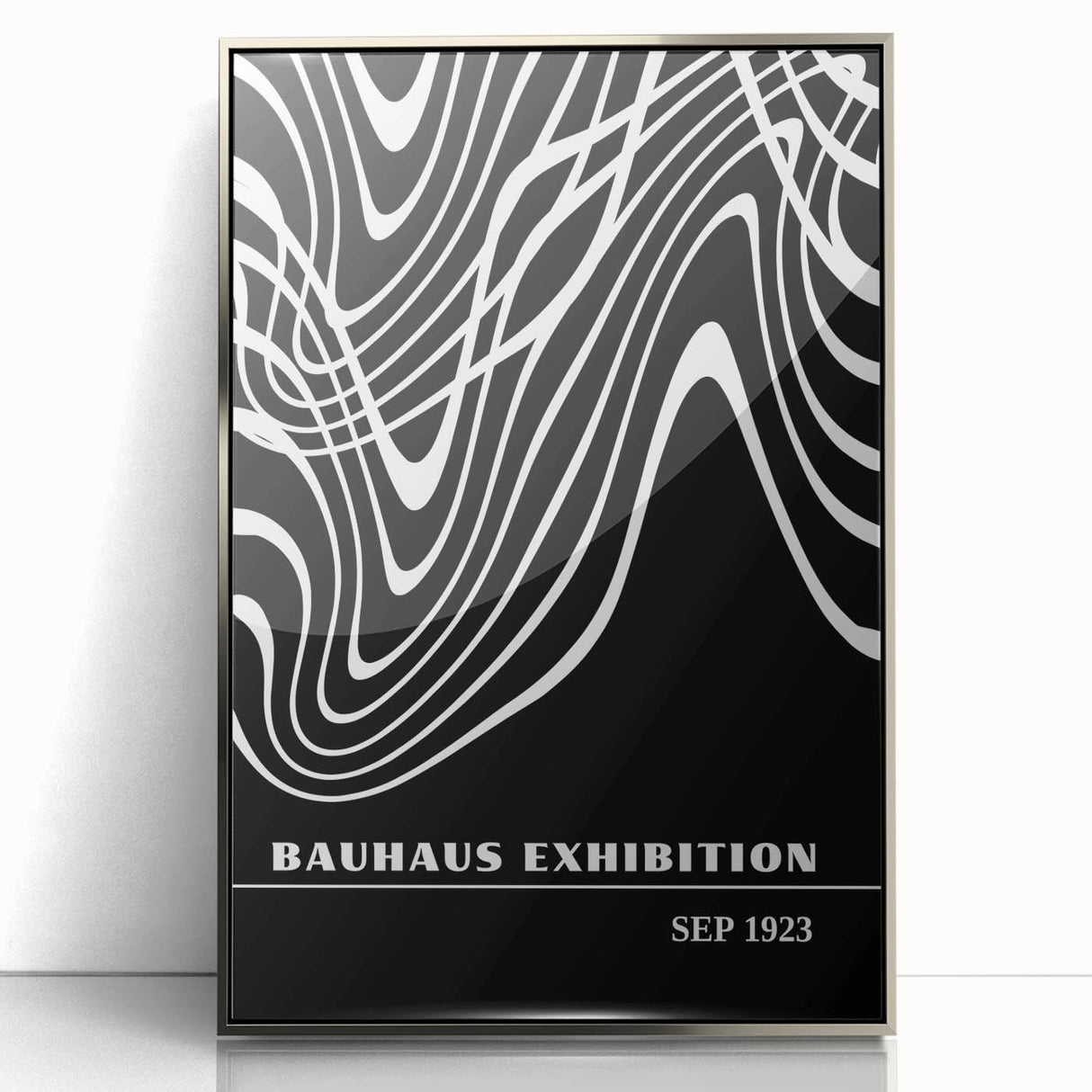 Bohemian Wall Art | Abstract Bauhaus Flowing Lines Canvas | Eclectic Print