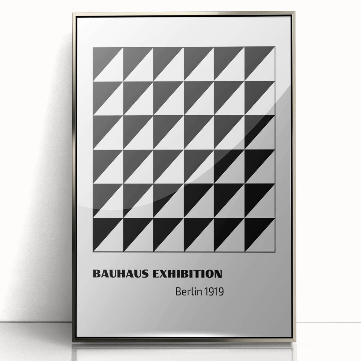 Bohemian Wall Art | Bauhaus Geometric Triangles Boho Canvas | Eclectic Print