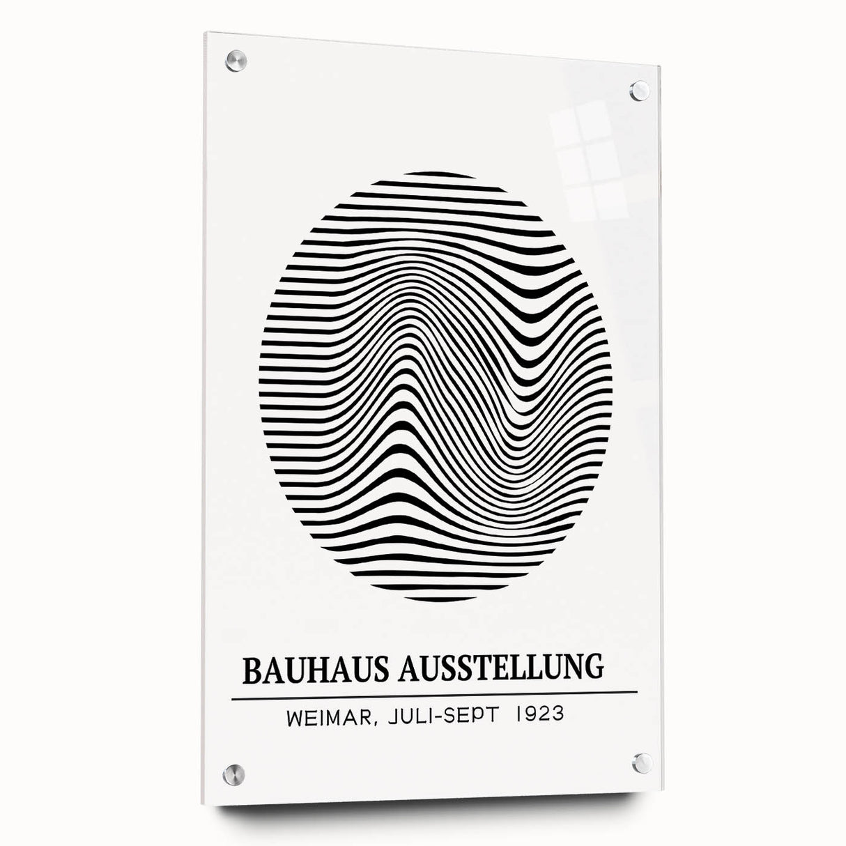 Bohemian Wall Art | Bauhaus Wavy Lines Circle Boho Canvas | Eclectic Print