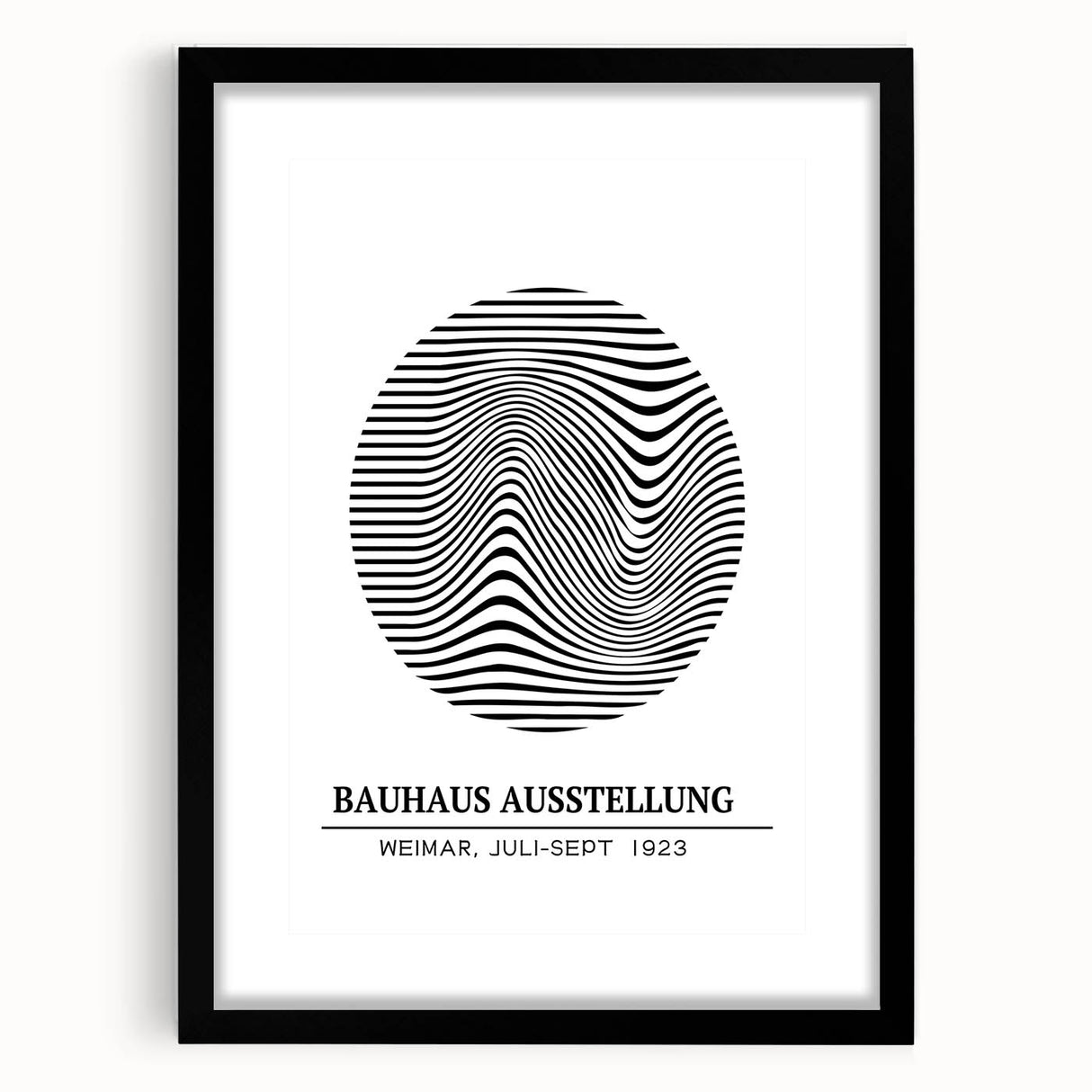 Bohemian Wall Art | Bauhaus Wavy Lines Circle Boho Canvas | Eclectic Print
