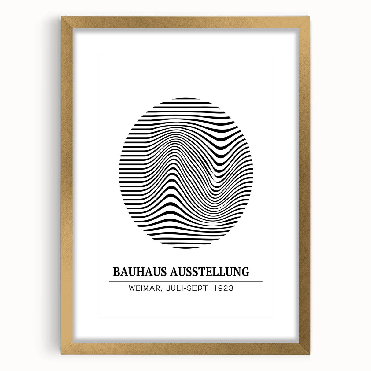 Bohemian Wall Art | Bauhaus Wavy Lines Circle Boho Canvas | Eclectic Print