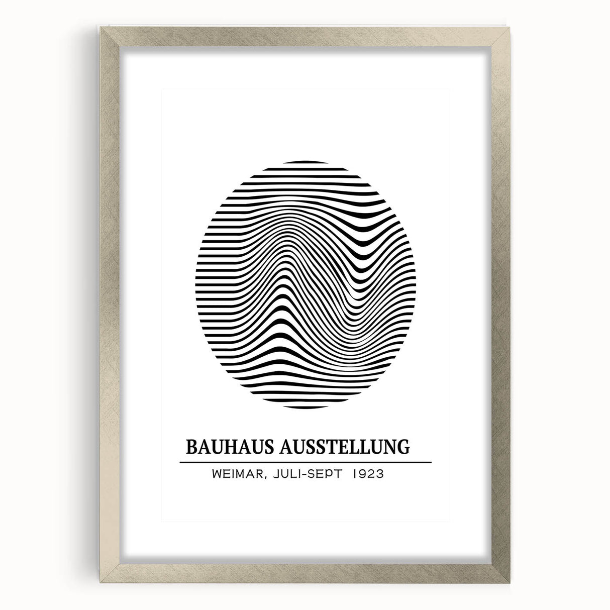 Bohemian Wall Art | Bauhaus Wavy Lines Circle Boho Canvas | Eclectic Print